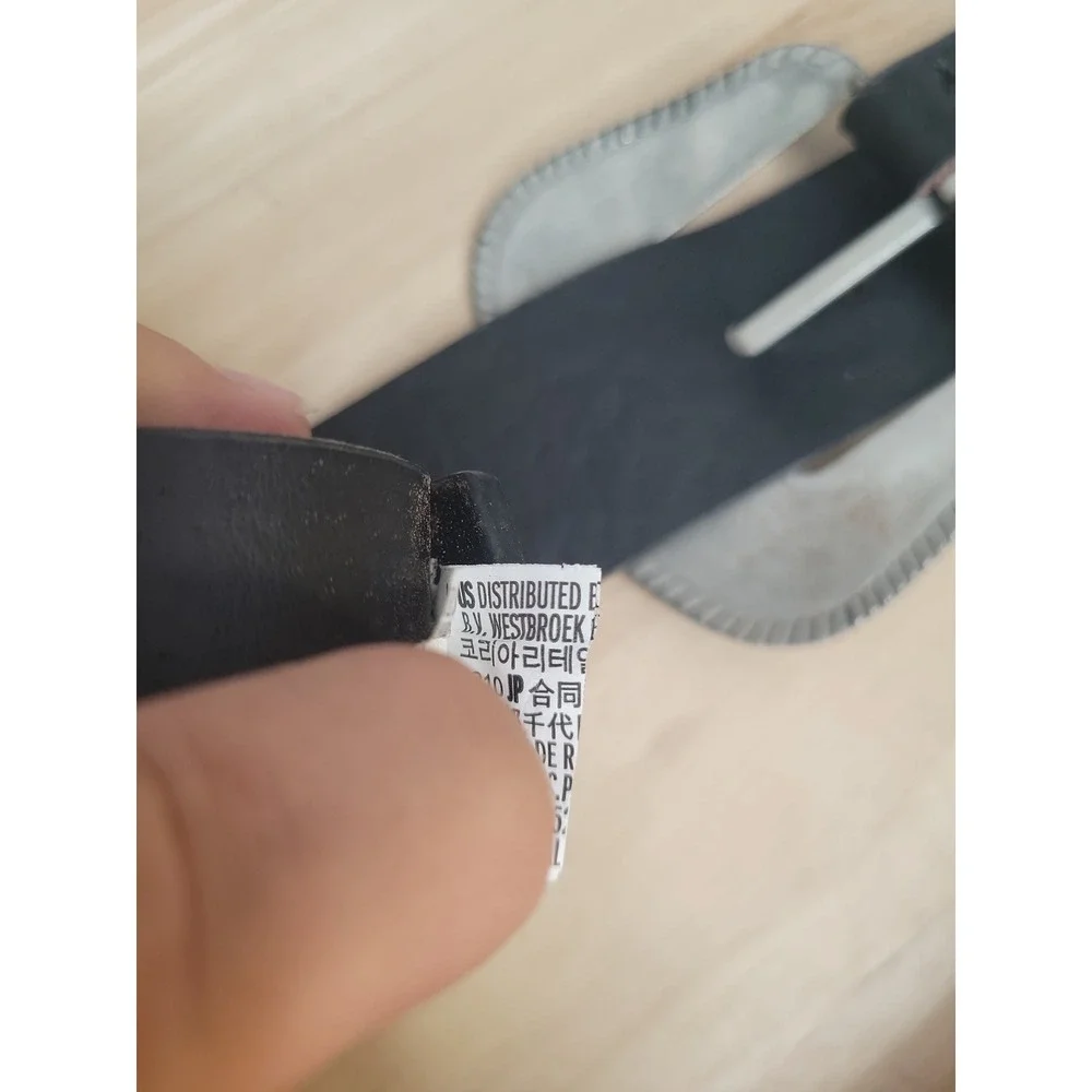 Double Buckle Western Belt Womens 1X/2X Black Silver Floral Engraved